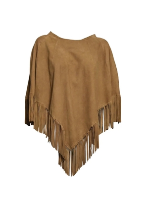 blusotto Irene fringed poncho - Brown