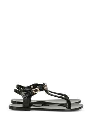 Love Moschino heart-charm flat sandals - Black