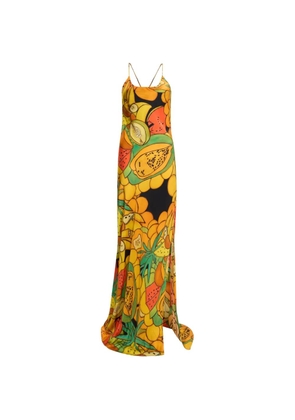 Donde Esteban Frutas maxi dress - Yellow