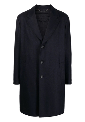 Canali single-breasted long coat - Blue