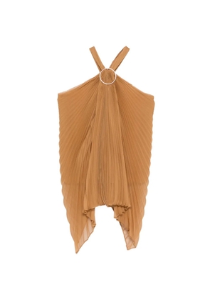 Max Mara Mxevalzer ring pleated top - Neutrals