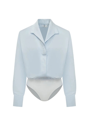 moms pants shoulder-pad bodysuit - Blue