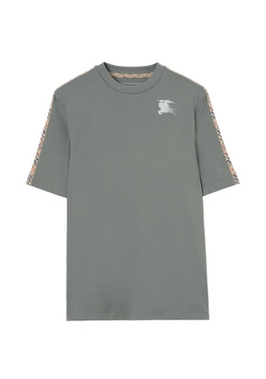 Burberry Check-trim jersey T-shirt - Grey