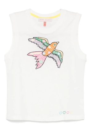 Mira Mikati embroidered-bird vest - White