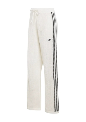 adidas stripe-detail drawstring track pants - Neutrals