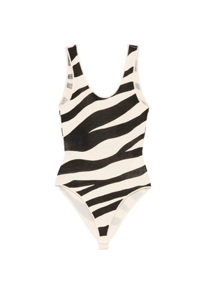 SANDRO zebra-print bodysuit - Neutrals