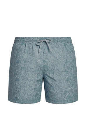 Emporio Armani drawstring printed swim shorts - Blue
