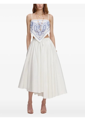 Self-Portrait embroidered bandana top - White