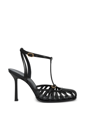 POTAMY t-strap caged leather sandals - Black