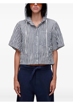 Osklen hooded striped shirt - Blue