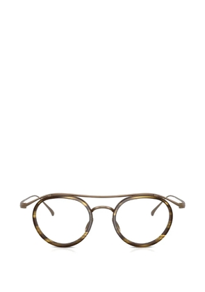 Giorgio Armani double-bridge round glasses - Gold