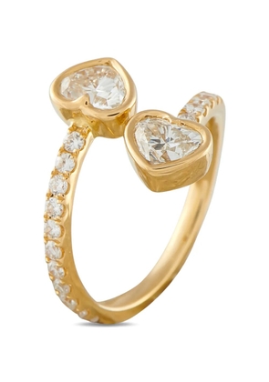 LB Exclusive diamond bypass heart ring - Gold