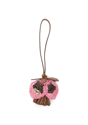 Miu Miu crochet flower bag charm - Brown
