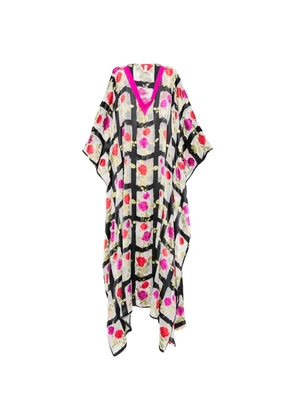 Dolci Follie rose-pattern grid maxi kaftan - Black