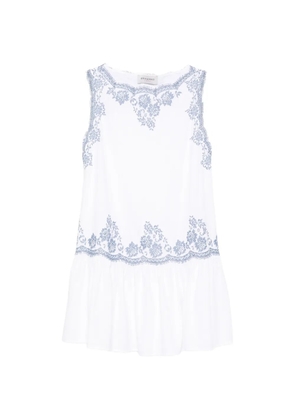 ERMANNO FIRENZE floral-embroidered mini dress - White