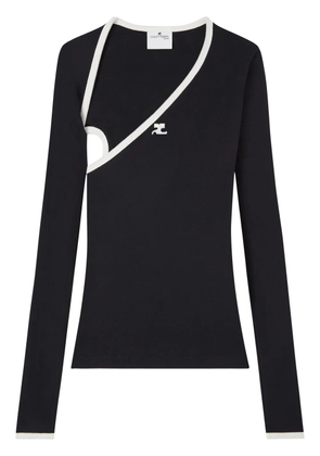 Courrèges Slash contrast-trim T-shirt - Black