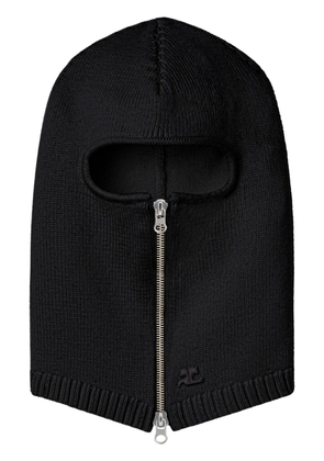 Courrèges AC logo wool balaclava - Black