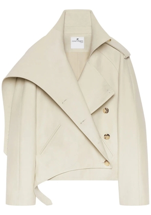 Courrèges short oblique trench coat - Neutrals