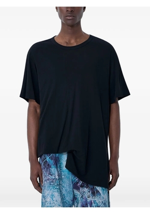 Yohji Yamamoto asymmetrical crew neck T-shirt - Black