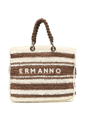 ERMANNO FIRENZE logo-lettering tote bag - Neutrals