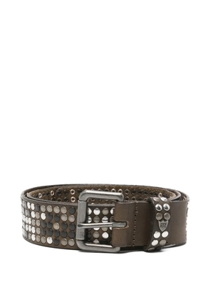 Htc Los Angeles studded leather belt - Brown