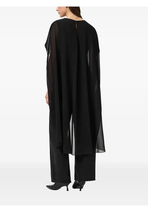 AllSaints Jamie sheer overlay cape top - Black