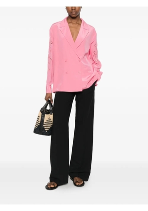 ERMANNO FIRENZE cutout double-breasted jacket - Pink