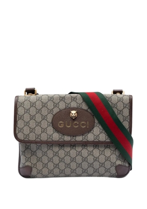 Gucci Pre-Owned 2016-2025 Medium GG Supreme Web Neo Vintage Double Flap Messenger Bag crossbody bag - Neutrals
