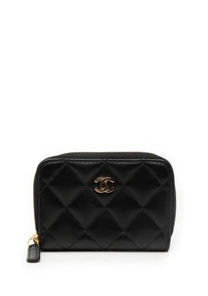 CHANEL Pre-Owned 2021 CC Quilted Lambskin Zipped Purse coin pouch - Black