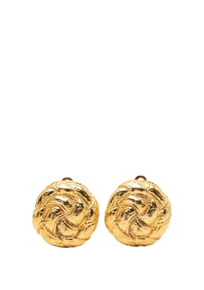 CHANEL Pre-Owned 20th Century CC Gold Plated Round Clip On Earrings costume earrings