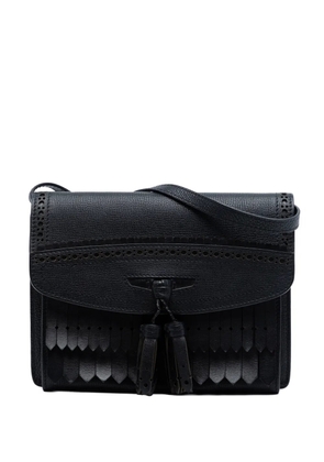 Burberry Pre-Owned 2000-2017 Small Grainy Calfskin Broguing Tassel Macken crossbody bag - Black