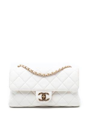 CHANEL Pre-Owned 2021-2026 Small CC Quilted Aged Calfskin Accordion Flap crossbody bag - White