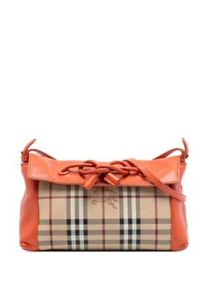 Burberry Pre-Owned 2021-2025 Haymarket Check Coated Canvas Leah crossbody bag - Orange