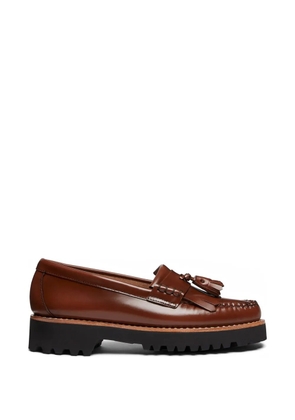G.H.Bass tassel fringe leather loafers - Brown