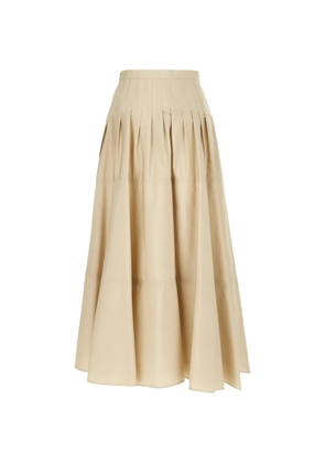 Max Mara Mstopera pleated maxi skirt - Neutrals