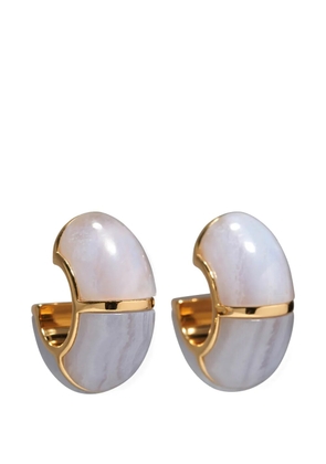 Lizzie Fortunato Zellige agate hoop earrings - Gold