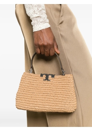 Tory Burch mini Eleanor straw tote bag - Neutrals