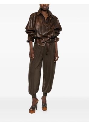 Balmain shirred trousers - Brown