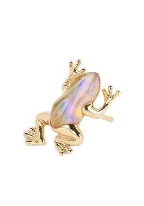 Bibi van der Velden mini frog stud opal and quartz earring - Gold