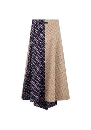 Barbour check-pattern asymmetric skirt - Blue