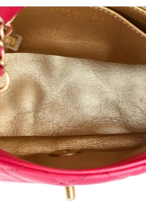 CHANEL Pre-Owned Pearl Crush Square Flap Bag Quilted Lambskin Mini crossbody bag - Pink