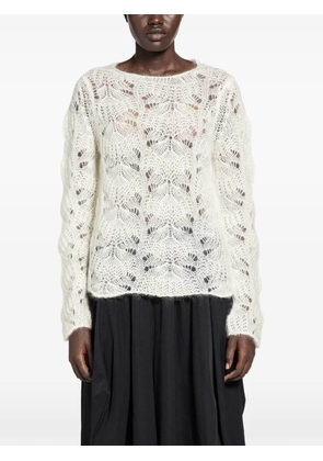 CDG open-knit sweater - White