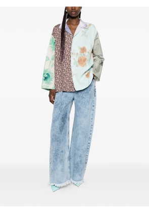 Moschino floral patchwork shirt - Brown