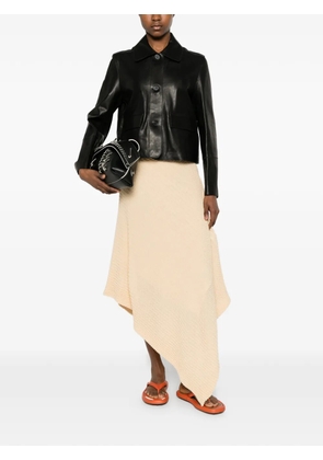 Arma button-pocket leather jacket - Black