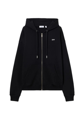 Off-White printed zip-up hoodie - Black