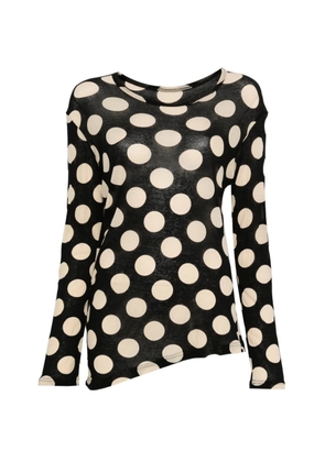 Y's polka dot long-sleeve top - Black