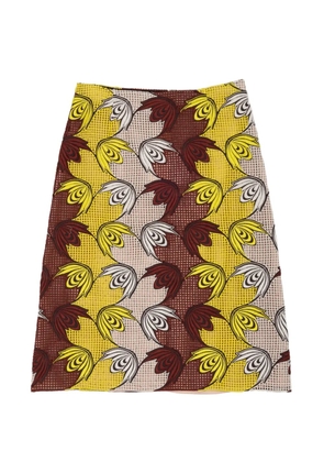 Marni leaf-print skirt - Yellow