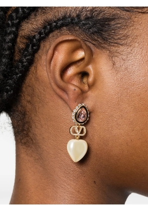 Valentino Garavani heart drop earrings - Gold