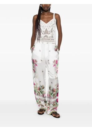 Just Cavalli floral palazzo pants - White