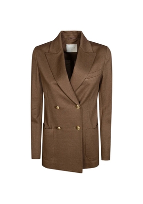 Circolo 1901 double-breasted textured blazer - Brown